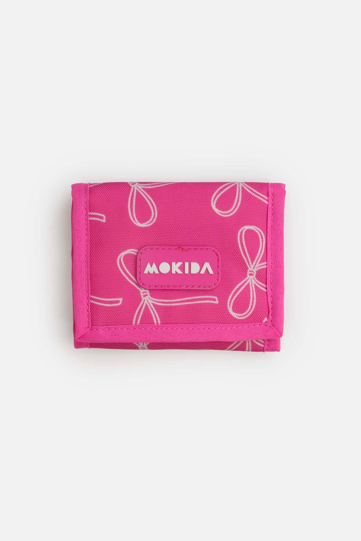 Portfel Pink Bows praktyczny na rzep