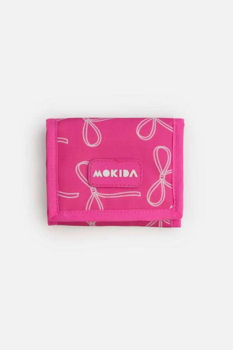 Portfel Pink Bows praktyczny na rzep