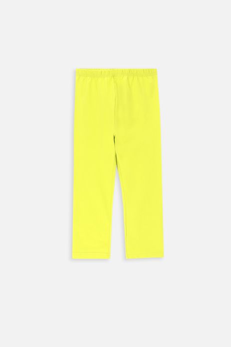 Legginsy 3/4 SLIM FIT limonkowe gładkie bawełniane