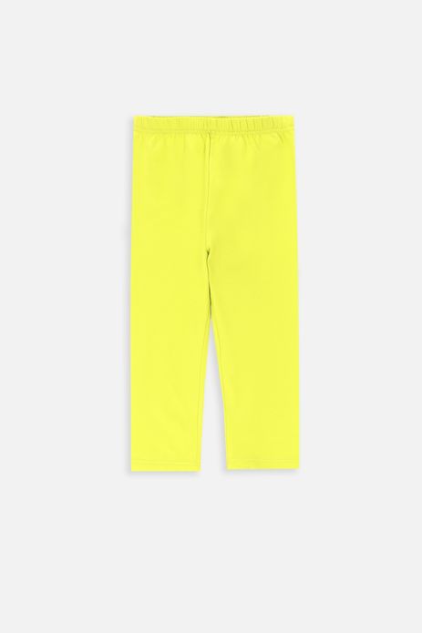 Legginsy z nogawką do kolan SLIM FIT limonkowe gładkie bawełniane