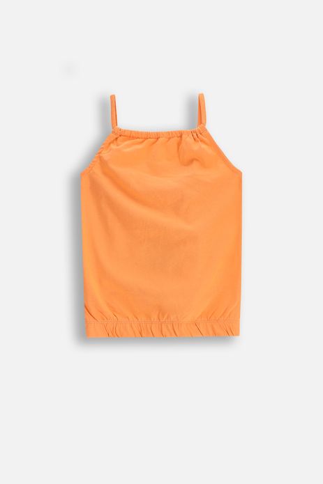 Koszulka bez rękawów pomarańczowa bawełniana na ramiączkach