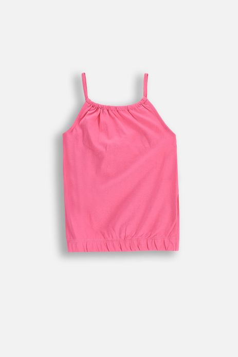Koszulka bez rękawów różowa bawełniana na ramiączkach