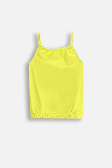 Koszulka bez rękawów limonkowa bawełniana na ramiączkach
