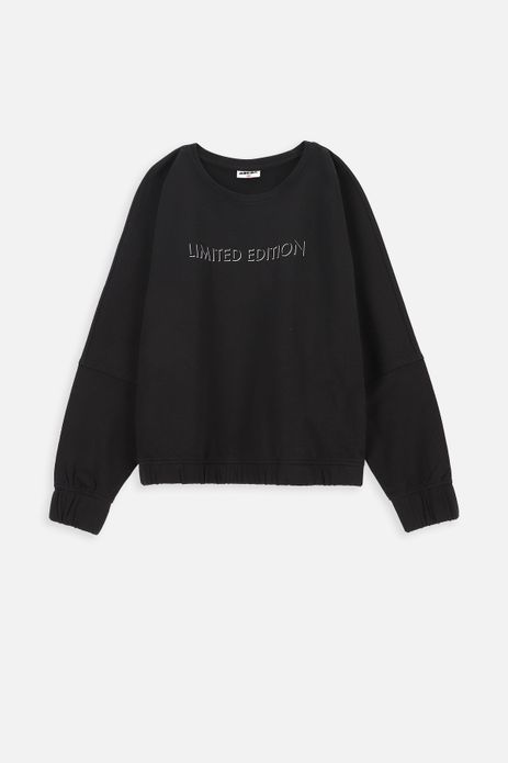 Bluza dresowa czarna krótka z napisem