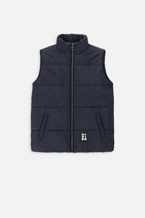 Bezrękawnik pikowany UNISEX granatowy wodoodporny ze stójką i ociepleniem