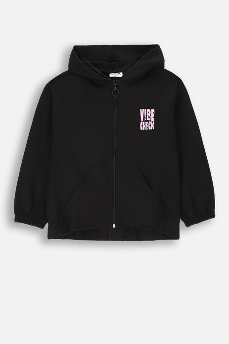 Bluza rozpinana czarna z kapturem i kieszeniami